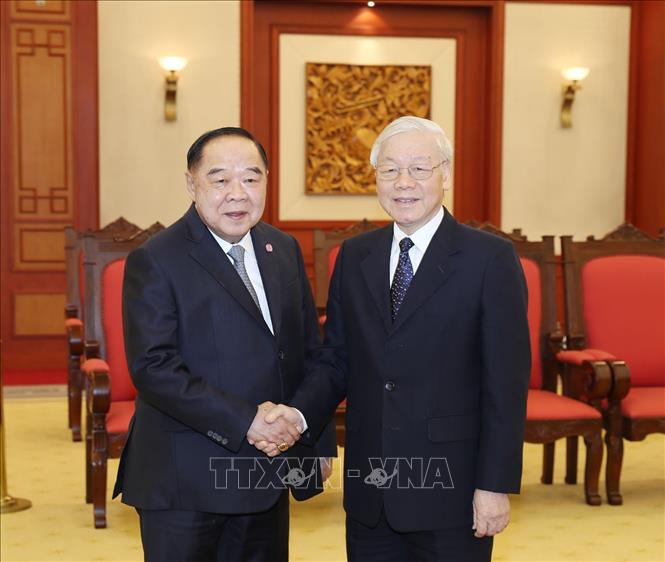Trong ảnh: Tổng Bí thư, Chủ tịch nước Nguyễn Phú Trọng, Bí thư Quân ủy Trung ương tiếp Đại tướng Prawit Wongsuwan, Phó Thủ tướng, Bộ trưởng Quốc phòng Thái Lan thăm chính thức Việt Nam từ 23 - 24/1/2019. Ảnh: Trí Dũng – TTXVN