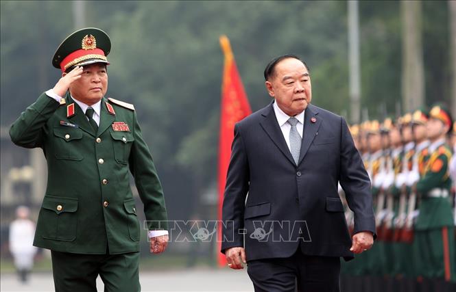 Trong ảnh:  Đại tướng Ngô Xuân Lịch, Bộ trưởng Bộ Quốc phòng chủ trì Lễ đón Đại tướng Prawit Wongsuwan, Phó Thủ tướng, Bộ trưởng Quốc phòng Thái Lan thăm chính thức Việt Nam từ 23 - 24/1/2019. Ảnh: Dương Giang - TTXVN