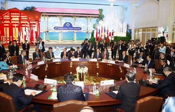 Trong ảnh: Hội nghị Cấp cao ASEAN+3 (Trung Quốc, Nhật Bản, Hàn Quốc) lần thứ 12, trong khuôn khổ Hội nghị Cấp cao ASEAN lần thứ 15 và các Hội nghị Cấp cao liên quan, tại Hua Hin (Thái Lan), ngày 24/10/2009. Ảnh: Đức Tám – TTXVN