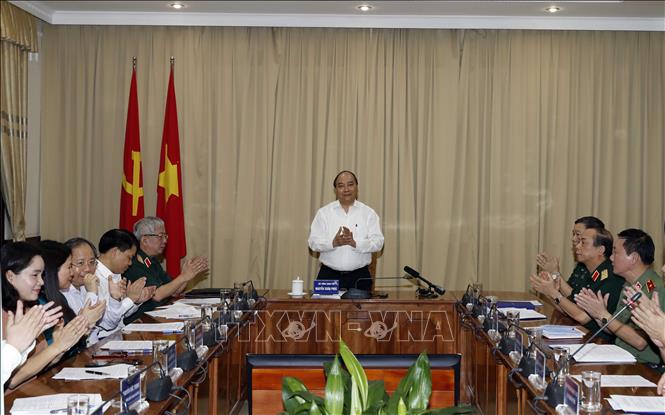 Trong ảnh: Thủ tướng Nguyễn Xuân Phúc phát biểu tại buổi làm việc. Ảnh: Thống Nhất – TTXVN
