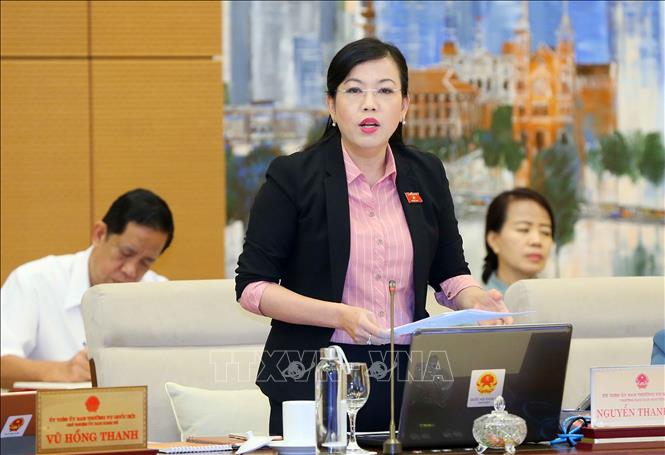 Trong ảnh: Ủy viên Ủy ban Thường vụ Quốc hội, Trưởng ban Dân nguyện của Quốc hội Nguyễn Thanh Hải phát biểu ý kiến. Ảnh: Doãn Tấn - TTXVN