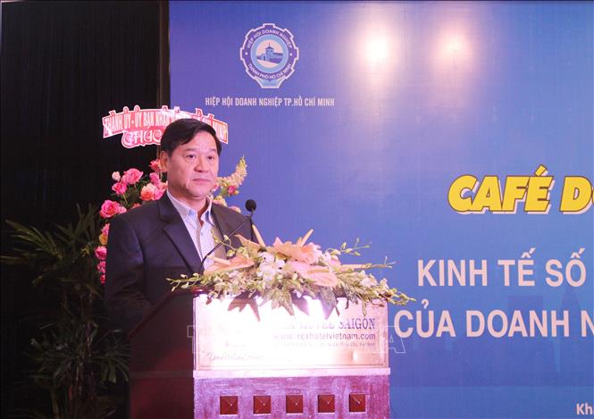 Trong ảnh: Ông Chu Tiến Dũng, Chủ tịch Hiệp hội Doanh nghiệp Tp. Hồ Chí Minh phát biểu khai mạc tọa đàm. Ảnh: Xuân Anh - TTXVN 