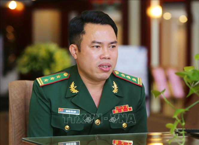 Trong ảnh: Thượng tá Nguyễn Văn Giáp, Trưởng phòng Phòng chống ma túy và tội phạm, Bộ đội Biên phòng tỉnh Hà Tĩnh. Ảnh: Doãn Tấn - TTXVN