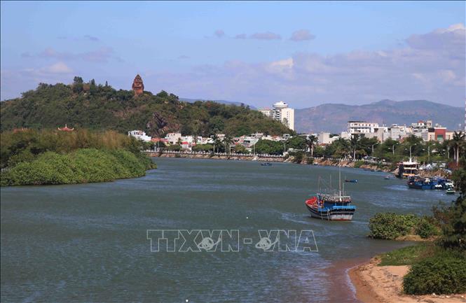 Trong ảnh: Di tích kiến trúc-nghệ thuật Quốc gia đặc biệt tháp Nhạn nhìn từ xa. Ảnh: Phạm Cường-TTXVN  
