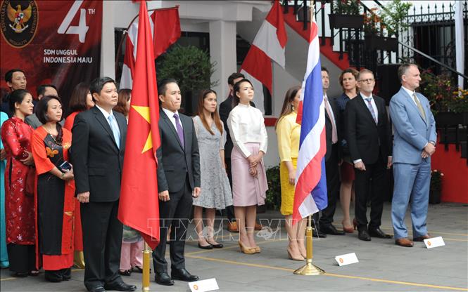Toàn cảnh Lễ kỷ niệm 52 năm Ngày thành lập ASEAN tại Mexico. Ảnh: Lưu Việt Hùng-P/vTTXVN tại Mexico