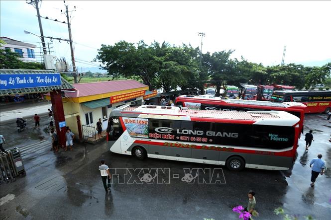 Trong ảnh: Công ty TNHH Long Giang là một đơn vị vận tải có số lượng xe khách nhiều nhất tỉnh Điện Biên. Ảnh: Phan Tuấn Anh - TTXVN