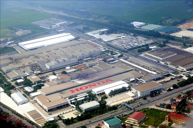 Trong ảnh: Nhà máy của Công ty Honda Việt Nam (vốn đầu tư của Nhật Bản) tại thành phố Phúc Yên (Vĩnh Phúc). Ảnh: Danh Lam – TTXVN