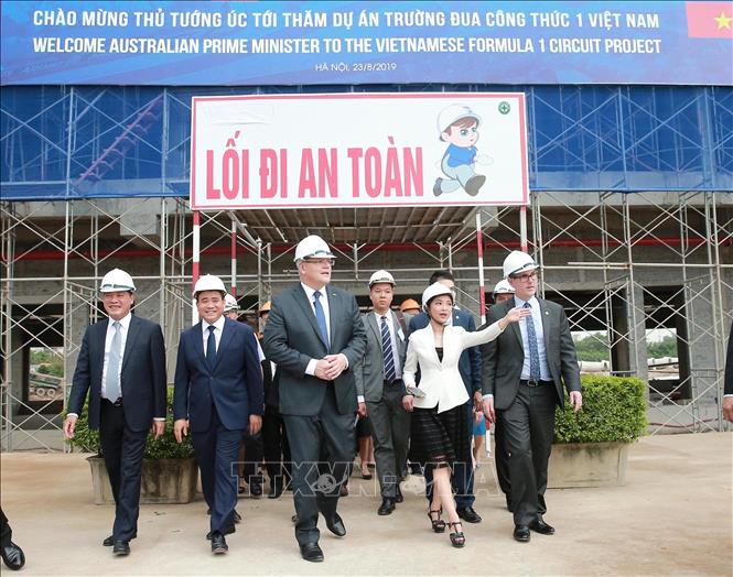 Photo: Australian PM Scott Morrison visits F1 circuit project. VNA Photo: Lâm Khánh