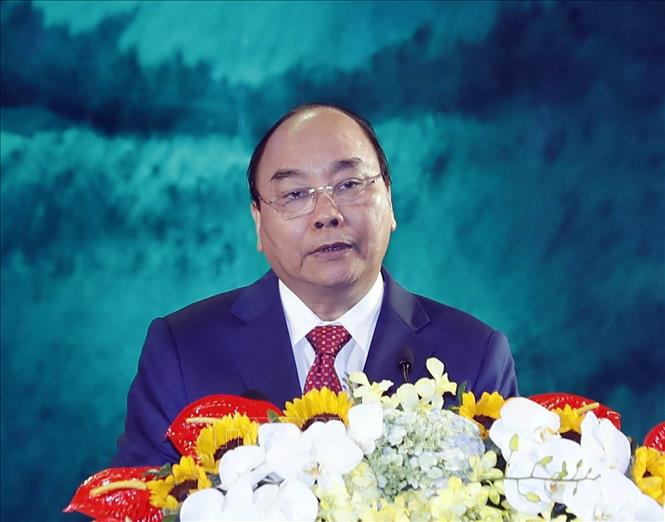 Trong ảnh:  Thủ tướng Nguyễn Xuân Phúc phát biểu. Ảnh: Thống Nhất – TTXVN
