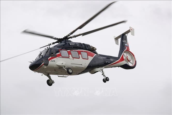 Trong ảnh: Trực thăng đa năng Ka-62 được Công ty CP “Trực thăng Nga” thuộc Tập đoàn công nghệ Rostec giới thiệu tại Triển lãm Hàng không quốc tế MAKS 2019. Ảnh: Duy Trinh - Pv TTXVN tại LB Nga
