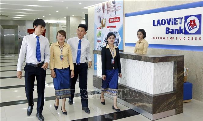 Trong ảnh: Trụ sở Ngân hàng liên doanh Lào - Việt tại Vientiane. Ảnh: Phạm Kiên - TTXVN