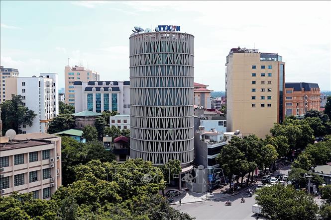 Trong ảnh: Trung tâm Truyền hình Thông tấn (Vnews) tại địa chỉ 33 Lê Thánh Tông, quận Hoàn Kiếm (Hà Nội). Ảnh: Huy Hùng - TTXVN