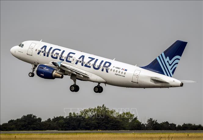 Trong ảnh: Máy bay của hãng hàng không Aigle Azur . Ảnh: AFP/TTXVN