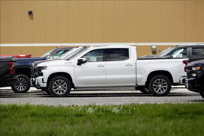 Trong ảnh: (tư liệu) Xe bán tải của GM tại  Roanoke, bang Indiana, Mỹ. Ảnh: AFP/TTXVN