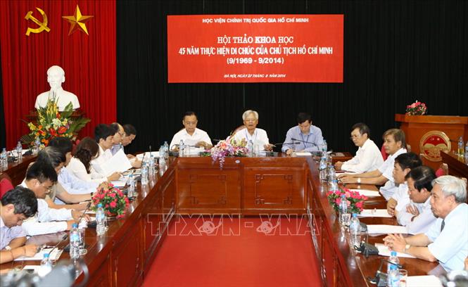 Trong ảnh: Ngày 27/8/2014, tại Hà Nội, Học viện Chính trị quốc gia Hồ Chí Minh tổ chức Hội thảo khoa học: 
