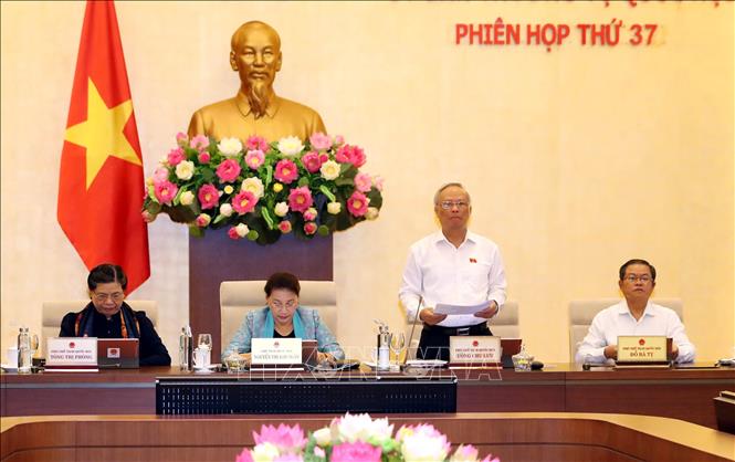 Trong ảnh: Phó Chủ tịch Quốc hội Uông Chu Lưu điều hành phiên họp. Ảnh: Trọng Đức - TTXVN