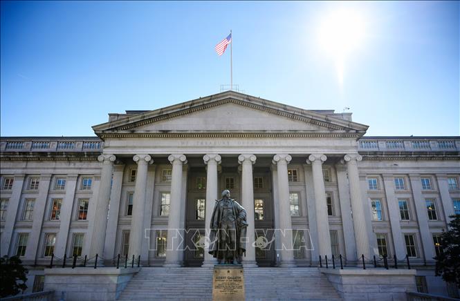 Trong ảnh: Trụ sở Bộ Tài chính Mỹ ở Washington, DC. Ảnh: AFP/TTXVN