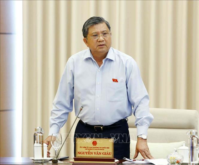 Trong ảnh: Chủ nhiệm Ủy ban Đối ngoại của Quốc hội Nguyễn Văn Giàu phát biểu. Ảnh: Văn Điệp – TTXVN 
