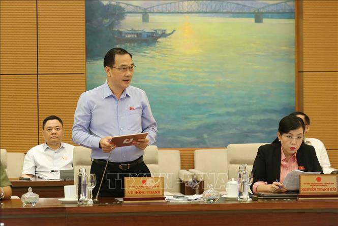 Trong ảnh: Chủ nhiệm Ủy ban Kinh tế của Quốc hội Vũ Hồng Thanh phát biểu tại phiên họp. Ảnh: Phương Hoa - TTXVN
