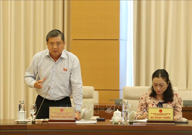 Trong ảnh: Chủ nhiệm Ủy ban Đối ngoại của Quốc hội Nguyễn Văn Giàu phát biểu tại phiên họp. Ảnh: Phương Hoa - TTXVN
