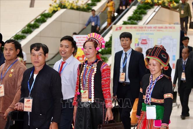 Trong ảnh: Các đại biểu dân tộc tham dự Đại hội. Ảnh: TTXVN