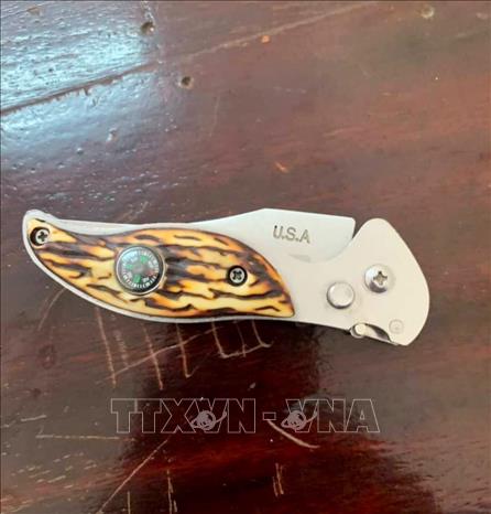 Hung khí gây án. Ảnh: Công Mạo-TTXVN