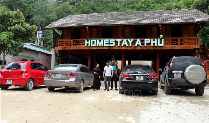 Trong ảnh: Homestay A Phủ của chị Đặng Vân Anh và anh Hỏa Đức Phủ tại thôn Nà Tông, xã Thượng Lâm, huyện Lâm Bình. Ảnh Quang Đán – TTXVN