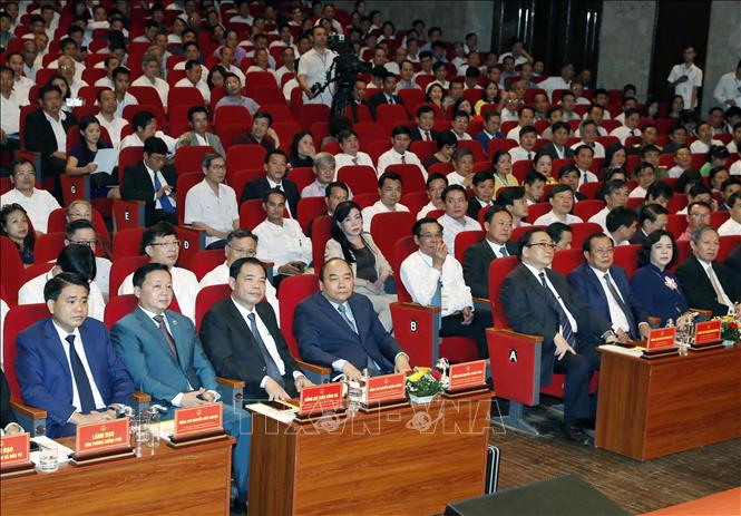 Trong ảnh: Thủ tướng Nguyễn Xuân Phúc  và các đại biểu dự Hội nghị. Ảnh: Thống Nhất - TTXVN

