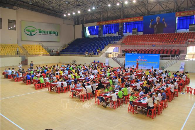 Trong ảnh: Toàn cảnh giải cờ vua “Chiến binh tí hon” 2019. Ảnh: Trịnh Duy Hưng-TTXVN