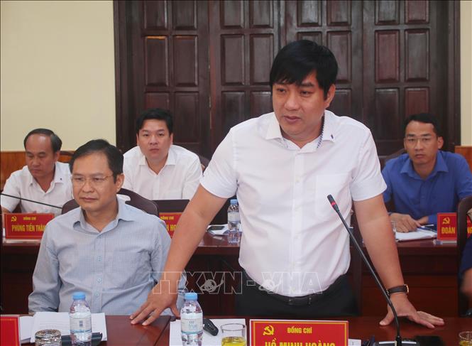 Trong ảnh: Ông Hồ Minh Hoàng, Tổng Giám đốc Công ty Cổ phần Tập đoàn Đèo Cả phát biểu tại cuộc họp. Ảnh: Chu Hiệu - TTXVN