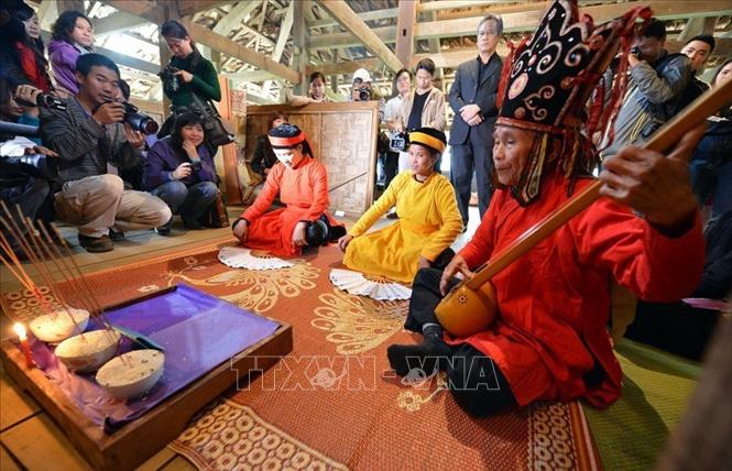 Trong ảnh: Nghi thức trong Lễ hội Nàng Hai của dân tộc Tày, tỉnh Cao Bằng. Ảnh: Thanh Hà - TTXVN