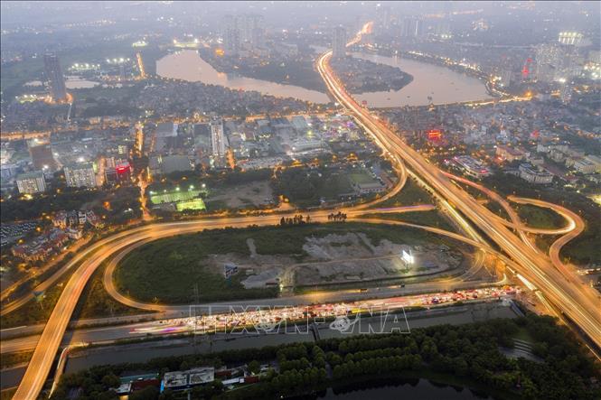 Trong ảnh: Nút giao thông Pháp Vân - Cầu Giẽ, cửa ngõ phía Nam của Thủ đô. Ảnh: Ngọc Hà - TTXVN