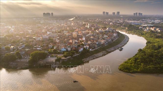 Photo: A bird-eye's view of Bat Trang village. VNA Photo: Trọng Đạt