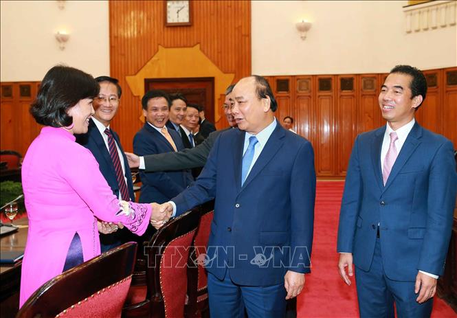 Trong ảnh: Thủ tướng Nguyễn Xuân Phúc tiếp các Đại sứ, Trưởng cơ quan đại diện Việt Nam ở nước ngoài. Ảnh: Doãn Tấn - TTXVN