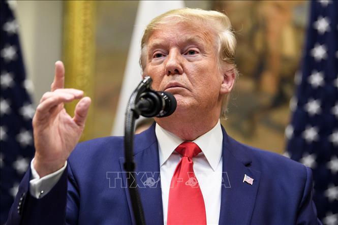 Trong ảnh: Tổng thống Mỹ Donald Trump phát biểu tại Washington, DC., ngày 7/10/2019. Ảnh: AFP/ TTXVN