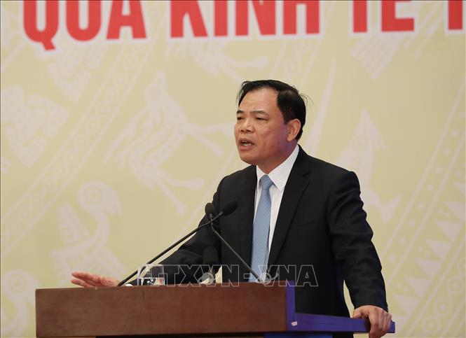 Trong ảnh: Bộ trưởng Bộ Nông nghiệp và Phát triển nông thôn Nguyễn Xuân Cường phát biểu tại hội nghị. Ảnh: Lâm Khánh – TTXVN