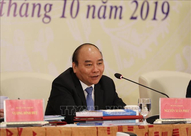 Trong ảnh: Thủ tướng Nguyễn Xuân Phúc phát biểu tại hội nghị. Ảnh: Lâm Khánh – TTXVN