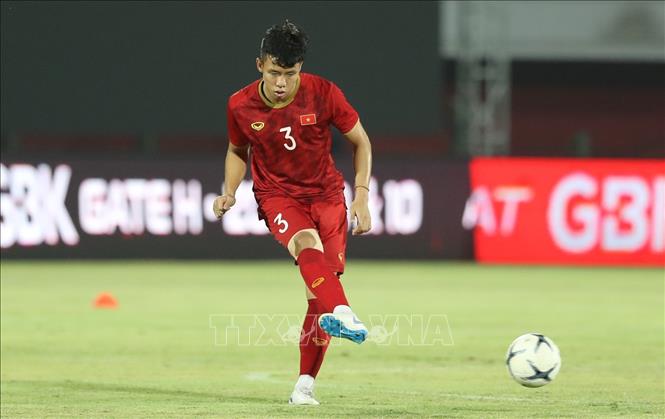 Hậu vệ Quế Ngọc Hải gần như chắc chắn sẽ ra sân sau màn thi đấu ấn tượng ở trận gặp Malaysia. Ảnh: Hoàng Linh - TTXVN
