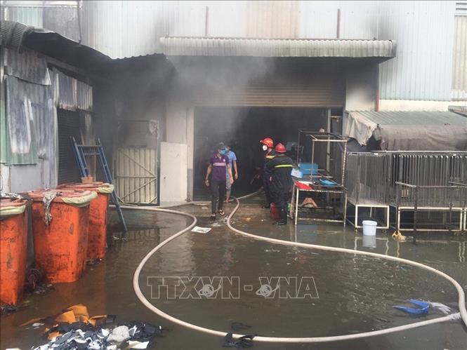 Trong ảnh: Hiện trường vụ cháy. Ảnh: TTXVN phát
