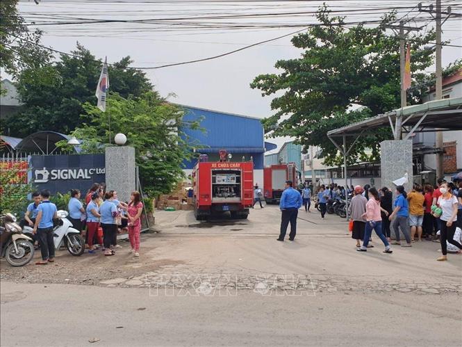 Trong ảnh: Công ty sản xuất giày Signal, nơi xảy ra vụ cháy. Ảnh: TTXVN phát  