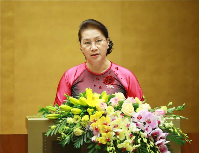 Trong ảnh: Chủ tịch Quốc hội Nguyễn Thị Kim Ngân phát biểu khai mạc. Ảnh: Doãn Tấn - TTXVN
