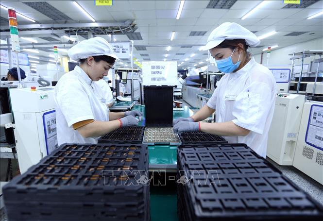 Photo: A corner of the Nexcon Vina Co.Ltd in the northern province of Bac Ninh. VNA Photo: Danh Lam