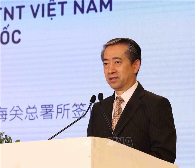 Photo: Chinese Ambassador to Vietnam Xiong Bo speaks at the ceremony. VNA Photo: Vũ Sinh