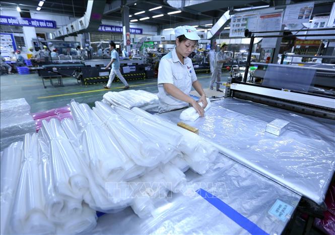 Trong ảnh: Dây chuyền sản xuất bao bì của Công ty. Ảnh: Danh Lam – TTXVN