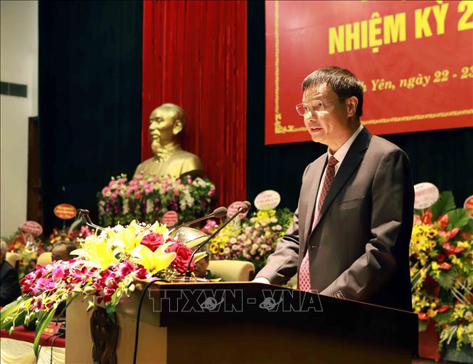 Trong ảnh: Ông Trần Văn Vinh, Phó Bí thư thường trực Tỉnh ủy Vĩnh Phúc phát biểu tại đại hội. Ảnh: Hoàng Hùng – TTXVN
