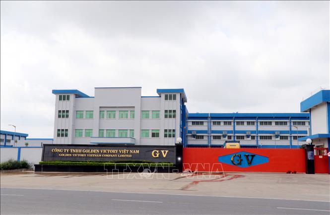 Trong ảnh: Công ty TNHH Golden Victory Việt Nam tại xã Nghĩa Minh, huyện Nghĩa Hưng, tỉnh Nam Định. Ảnh: Nguyễn Lành - TTXVN

