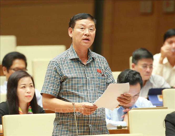 Trong ảnh: Đại biểu Quốc hội Thành phố Hà Nội Nguyễn Hữu Chính phát biểu ý kiến. Ảnh: Doãn Tấn - TTXVN