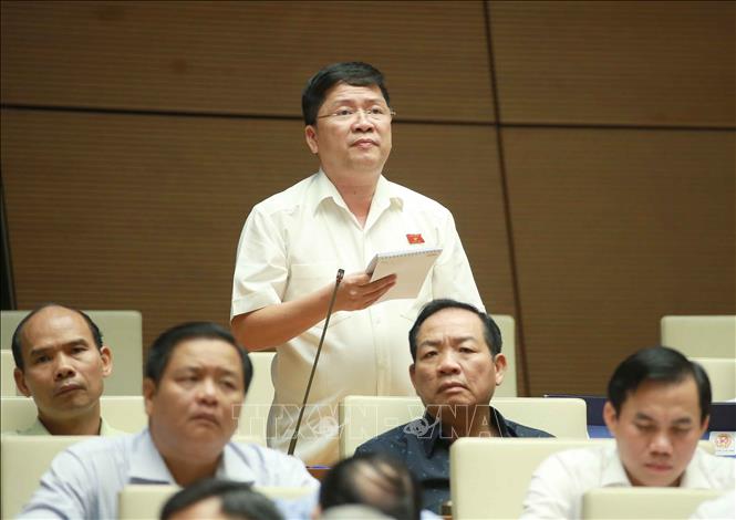 Trong ảnh: Đại biểu Quốc hội tỉnh Bạc Liêu Tạ Văn Hạ phát biểu ý kiến. Ảnh: Doãn Tấn - TTXVN
