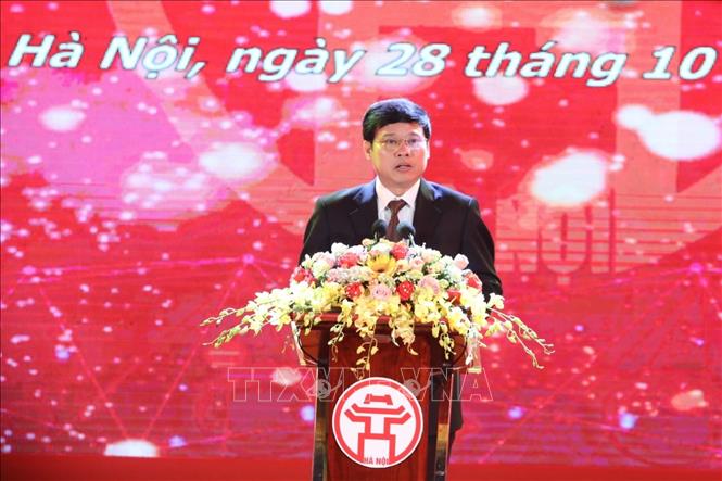 Trong ảnh: Phó Chủ tịch UBND TP Hà Nội Ngô Văn Quý phát biểu. Ảnh: Văn Điệp -TTXVN