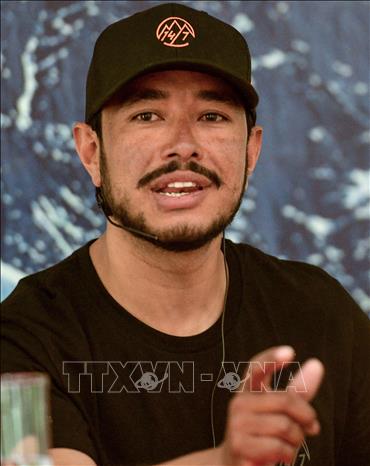 Trong ảnh: Nhà leo núi người Nepal Nirmal Purja trong tại cuộc họp báo ở Kathmandu ngày 28/5/2019. Ảnh: AFP/TTXVN